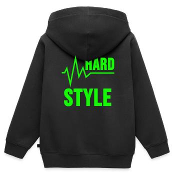 Hardstyle Shirt Hard Style Festival Raver Geschenk - Kinder Premium Organic Zip Hoodie - Schwarz - Hinten - AI Model Kid Male (0cm)