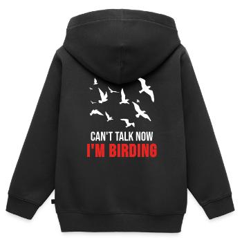 Vogelschwarm Vogel Wasservogel Tier Geschenk - Kinder Premium Organic Zip Hoodie - Schwarz - Hinten - AI Model Kid Male (0cm)
