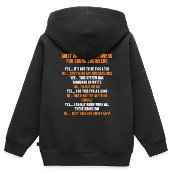 Sound engineer technician sound engineer gift - Kids Premium Organic Zip-up Hoodie - black - Back - AI Model Kid Male (0cm)