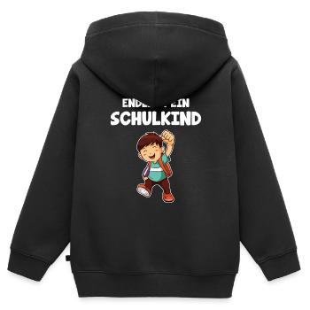 Schulanfang Schulbeginn Schulänfänger Geschenk - Kinder Premium Organic Zip Hoodie - Schwarz - Hinten - AI Model Kid Male (0cm)