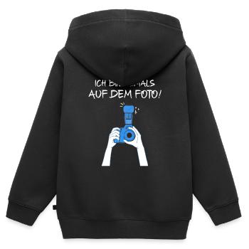 Fotograf Kamera Fotografie Fotografieren Geschenk - Kinder Premium Organic Zip Hoodie - Schwarz - Hinten - AI Model Kid Male (0cm)