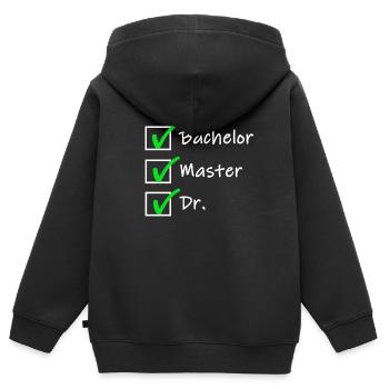Doktortitel Promotion Doktor Spruch Geschenk - Kinder Premium Organic Zip Hoodie - Schwarz - Hinten - AI Model Kid Male (0cm)