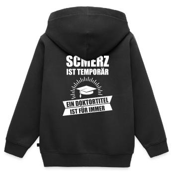 Doktortitel Promotion Doktorrand Doktor Geschenk - Kinder Premium Organic Zip Hoodie - Schwarz - Hinten - AI Model Kid Male (0cm)