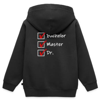 Doktortitel Promotion Doktor Spruch Geschenk - Kinder Premium Organic Zip Hoodie - Schwarz - Hinten - AI Model Kid Male (0cm)