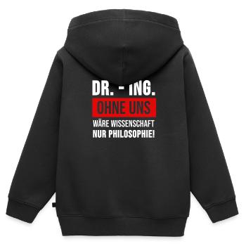 Doktortitel Promotion Doktor Ingenieur Geschenk - Kinder Premium Organic Zip Hoodie - Schwarz - Hinten - AI Model Kid Male (0cm)
