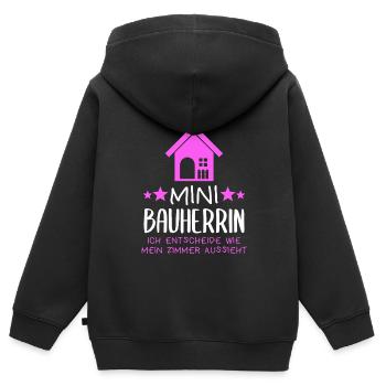 Maître d’ouvrage Chef d’ouvrage Fête de référence Cadeau drôle - Sweat Premium à capuche zippé enfant bio - noir - Dos - AI Model Kid Male (0cm)