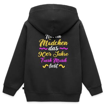 90er Jahre Party Neunziger 90s Trash Geschenk - Kinder Premium Organic Zip Hoodie - Schwarz - Hinten - AI Model Kid Male (0cm)