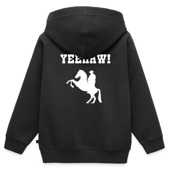 Westernreiten Westernreiter Westernpferd Geschenk - Kinder Premium Organic Zip Hoodie - Schwarz - Hinten - AI Model Kid Male (0cm)