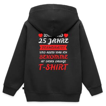 Silberne Hochzeit Silberhochzeit Ehegatte Geschenk - Kinder Premium Organic Zip Hoodie - Schwarz - Hinten - AI Model Kid Male (0cm)