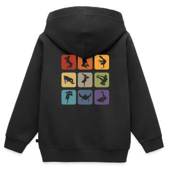 Breakdancer Breakdance B-Boying Tänzer Geschenk - Kinder Premium Organic Zip Hoodie - Schwarz - Hinten - AI Model Kid Male (0cm)