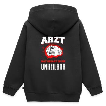 Dampf Lokomotiven Dampflok Lokomotive Geschenk - Kinder Premium Organic Zip Hoodie - Schwarz - Hinten - AI Model Kid Male (0cm)