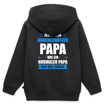 Bogensport Bogenschütze Bogenschießen Geschenk - Kinder Premium Organic Zip Hoodie - Schwarz - Hinten - AI Model Kid Male (0cm)