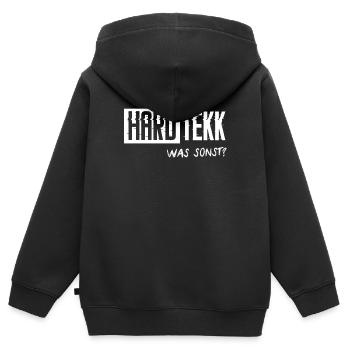Hard Tekk Hardtekk Techno Tekkno Rave Geschenk - Kinder Premium Organic Zip Hoodie - Schwarz - Hinten - AI Model Kid Male (0cm)