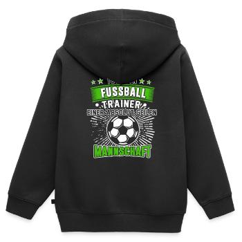 Fußball Trainer Coach Fußballverein Geschenk - Kinder Premium Organic Zip Hoodie - Schwarz - Hinten - AI Model Kid Male (0cm)