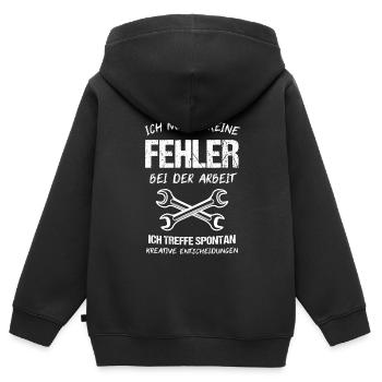 Kfz Mechaniker Schrauber Mechatroniker Geschenk - Kinder Premium Organic Zip Hoodie - Schwarz - Hinten - AI Model Kid Male (0cm)