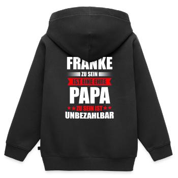 Franken Oberfranken Fränkisch Dialekt Geschenk - Kinder Premium Organic Zip Hoodie - Schwarz - Hinten - AI Model Kid Male (0cm)