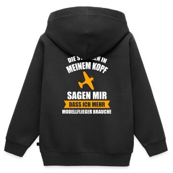 Modellflug Modellbau Modellbauer Geschenk - Kinder Premium Organic Zip Hoodie - Schwarz - Hinten - AI Model Kid Male (0cm)