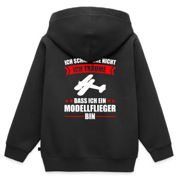 Modellflug Modellbau Modellbauer Geschenk - Kinder Premium Organic Zip Hoodie - Schwarz - Hinten - AI Model Kid Male (0cm)