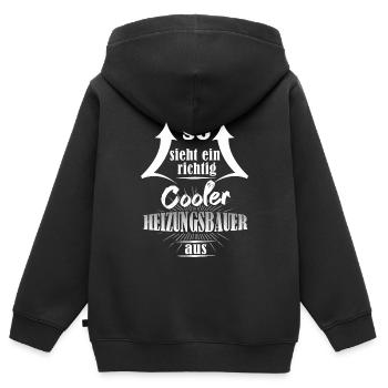 Heizungsbauer Heizung Heizungsbau Sanitär Geschenk - Kinder Premium Organic Zip Hoodie - Schwarz - Hinten - AI Model Kid Male (0cm)