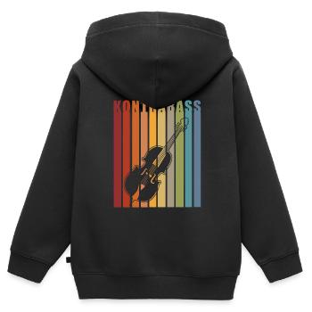 Kontrabass Orchester Big Band Musik Geschenk - Kinder Premium Organic Zip Hoodie - Schwarz - Hinten - AI Model Kid Male (0cm)