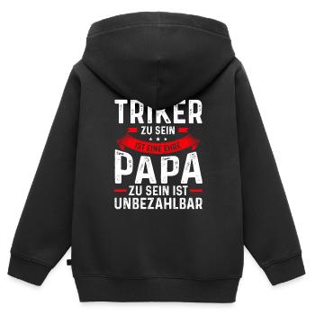 Trike Triker Dreirad Geschenk - Kinder Premium Organic Zip Hoodie - Schwarz - Hinten - AI Model Kid Male (0cm)