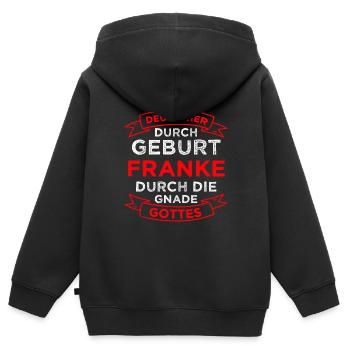Franken Nürnberg Oberfranken Geschenk - Kinder Premium Organic Zip Hoodie - Schwarz - Hinten - AI Model Kid Male (0cm)