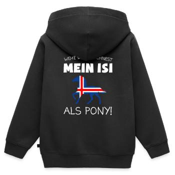 Islandpferd Islandpferde Isi Geschenk - Kinder Premium Organic Zip Hoodie - Schwarz - Hinten - AI Model Kid Male (0cm)