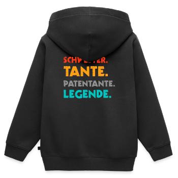 Patentante Lieblingstante Taufpatin Geschenk & Tau - Kinder Premium Organic Zip Hoodie - Schwarz - Hinten - AI Model Kid Male (0cm)