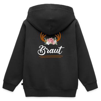 Braut Trachten JGA Junggesellinnenabschied - Kinder Premium Organic Zip Hoodie - Schwarz - Hinten - AI Model Kid Male (0cm)