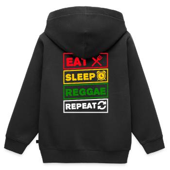 Reggae Rasta Rastafarian Rasta Lion Gift - Sweat Premium à capuche zippé enfant bio - noir - Dos - AI Model Kid Male (0cm)