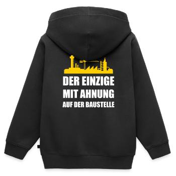 Baustelle Bauleiter Baumeister Geschenk - Kinder Premium Organic Zip Hoodie - Schwarz - Hinten - AI Model Kid Male (0cm)