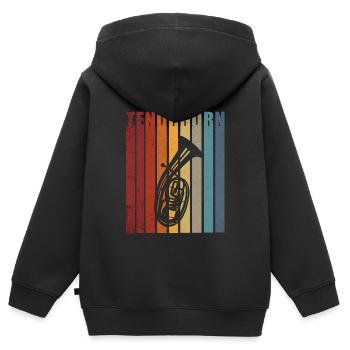 Tenorhorn Tenor Horn Tenorhornist Geschenk - Kinder Premium Organic Zip Hoodie - Schwarz - Hinten - AI Model Kid Male (0cm)