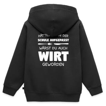 Wirt Gastwirt Pächter Geschenk - Kinder Premium Organic Zip Hoodie - Schwarz - Hinten - AI Model Kid Male (0cm)