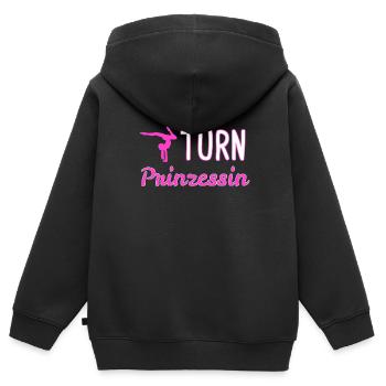 Turnen Kunstturnen Bodenturnen Geschenk - Kinder Premium Organic Zip Hoodie - Schwarz - Hinten - AI Model Kid Male (0cm)