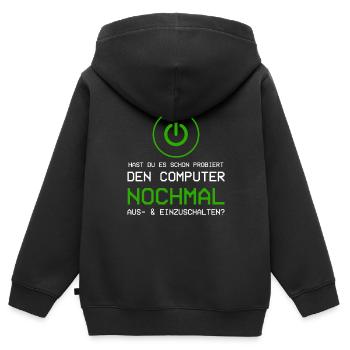 Admin Administrator Computer Humor Geschenk - Kinder Premium Organic Zip Hoodie - Schwarz - Hinten - AI Model Kid Male (0cm)