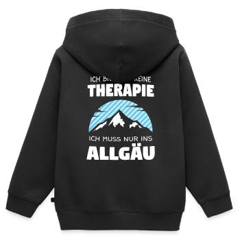 Allgäu Allgäuer Bayern Geschenk - Kinder Premium Organic Zip Hoodie - Schwarz - Hinten - AI Model Kid Male (0cm)