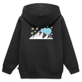 Allgäu Allgäu Bavière montagnes cadeau - Sweat Premium à capuche zippé enfant bio - noir - Dos - AI Model Kid Male (0cm)
