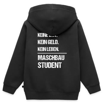 Maschinenbau Maschinenbauer Student Geschenk - Kinder Premium Organic Zip Hoodie - Schwarz - Hinten - AI Model Kid Male (0cm)
