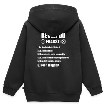 Geocaching Geocacher GPS Geschenk - Kinder Premium Organic Zip Hoodie - Schwarz - Hinten - AI Model Kid Male (0cm)