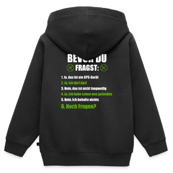 Geocaching Geocacher GPS Geschenk - Kinder Premium Organic Zip Hoodie - Schwarz - Hinten - AI Model Kid Male (0cm)