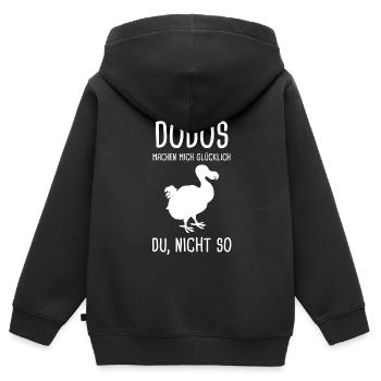 Dodo Dodos Ausgestorbener Vogel Geschenk - Kinder Premium Organic Zip Hoodie - Schwarz - Hinten - AI Model Kid Male (0cm)