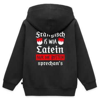 Franken Franke Fränkisch Geschenk - Kinder Premium Organic Zip Hoodie - Schwarz - Hinten - AI Model Kid Male (0cm)
