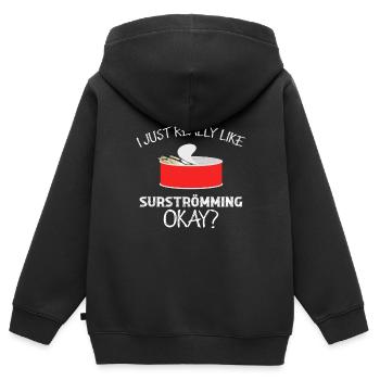 Surströmming Hering Schweden Geschenk - Kinder Premium Organic Zip Hoodie - Schwarz - Hinten - AI Model Kid Male (0cm)