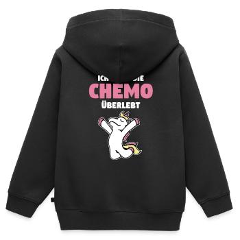 Chemo Chemotherapie Cancer Geschenk - Kinder Premium Organic Zip Hoodie - Schwarz - Hinten - AI Model Kid Male (0cm)