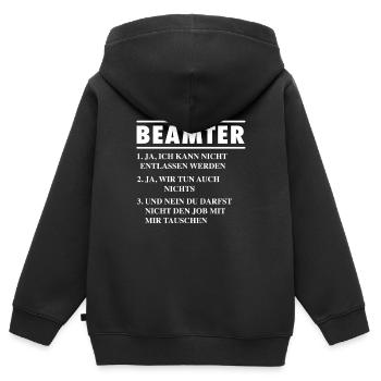 Beamter Beamte Zollbeamter Geschenk - Kinder Premium Organic Zip Hoodie - Schwarz - Hinten - AI Model Kid Male (0cm)