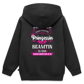 Beamter Beamte Beamtin Geschenk - Kinder Premium Organic Zip Hoodie - Schwarz - Hinten - AI Model Kid Male (0cm)