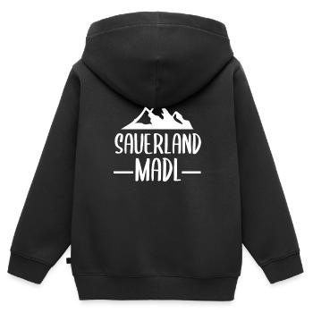 Sauerland Madl Sauerländer Nordrhein-Westfalen - Kinder Premium Organic Zip Hoodie - Schwarz - Hinten - AI Model Kid Male (0cm)