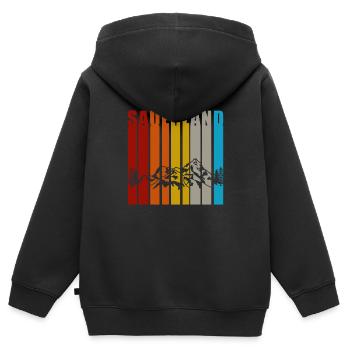 Sauerland Sauerländer Nordrhein-Westfalen Geschenk - Kinder Premium Organic Zip Hoodie - Schwarz - Hinten - AI Model Kid Male (0cm)