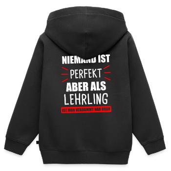 Lehrling Ausbildung Azubi Elektriker Geschenk - Kinder Premium Organic Zip Hoodie - Schwarz - Hinten - AI Model Kid Male (0cm)