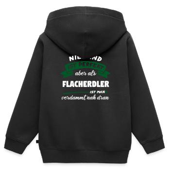 Flath Earth Society Flache Erde Flacherdler - Kinder Premium Organic Zip Hoodie - Schwarz - Hinten - AI Model Kid Male (0cm)